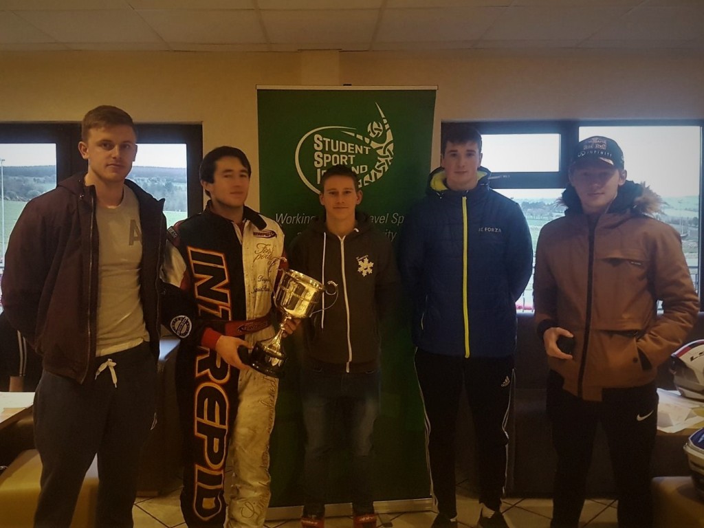 Dublin IT 'A' Student Sport Ireland Karting Team Championship Winners 2017-18 (L to R) Andrew Hemeryck, Andrew Flynn, Conor Bradley, Ben Phelan and Oscar Mangan