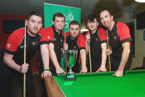 IT Carlow 2016-17 Student Sport Ireland Pool Champions after defeating Dundalk IT in the final in D15 Academy in Mulhuddart. 
