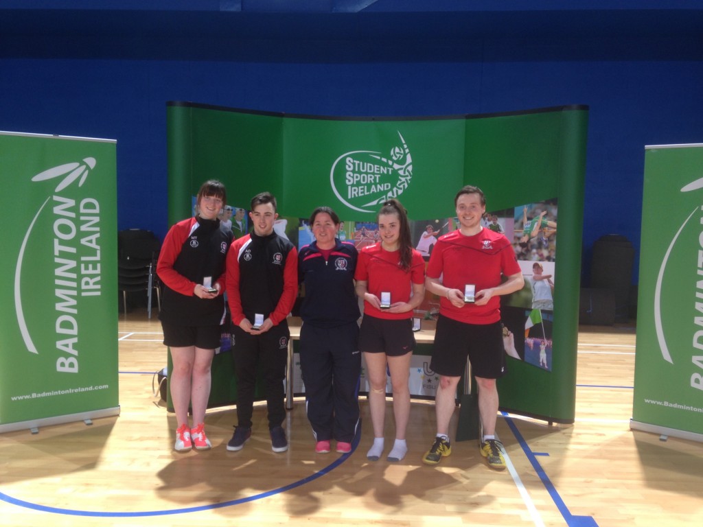 Runner Up Cork IT 'A' at the SSI Badminton Finals 2016-17