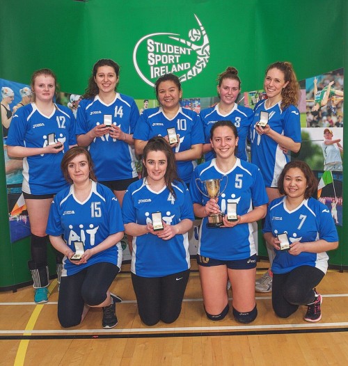 Athlone IT defeated Trinity College Dublin to win the 2016-17 Student Sport Ireland Women's Volleyball Title. 
