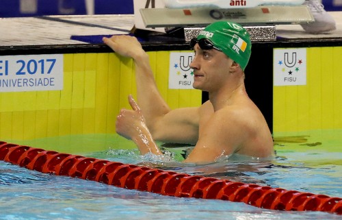Thumbs up from Shane Ryan as he qualifies for 50m Backstroke final with New Irish Record of 24.97