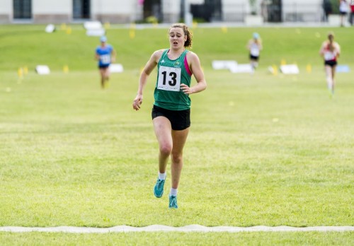 Eilidh Prise (University of Bath) crosses the line in sixth place at the end of the World University Modern Pentathlon Championships Women's Final in Budapest, Hungary. 