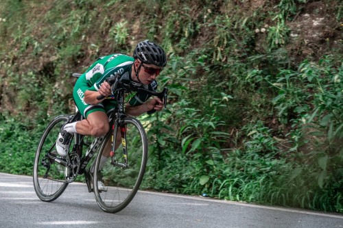 Darragh O'Mahony descending from one of the climbs in the World University Cycling Championships in Braga, Portugal. 